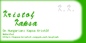 kristof kapsa business card